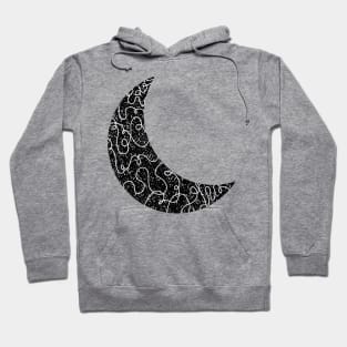 Crescent Moon Abstract Line Art Hoodie